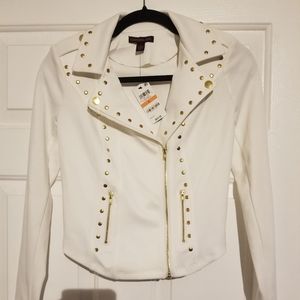 White Material girl moto jacket.